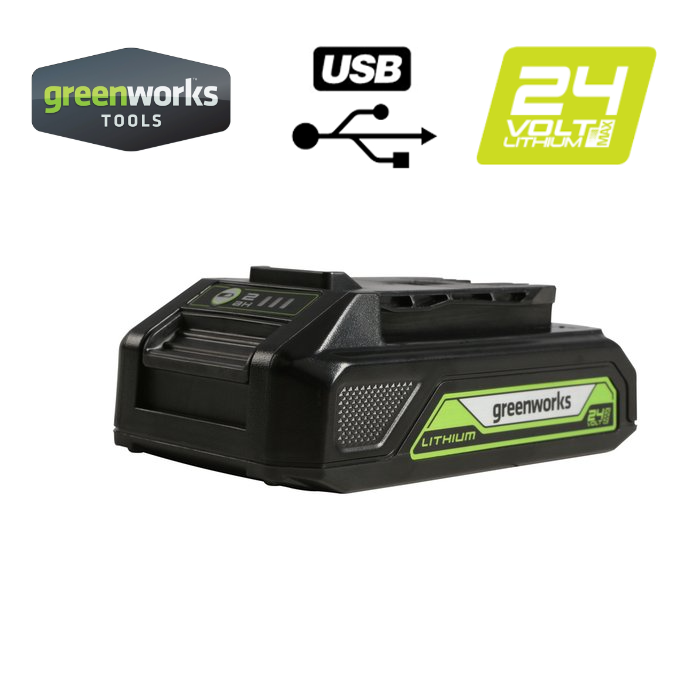 Аккумулятор с USB разъемом Greenworks G24USB2, 24V, 2 А.ч