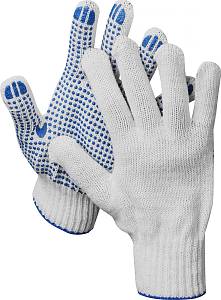 DEXX перчатки трикотажные, 10 пар, 7 класс, с ПВХ покрытием (точка) 11400-Н10