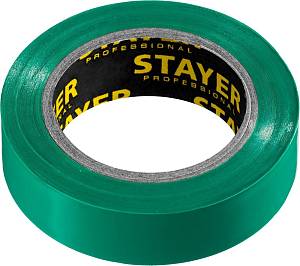 STAYER Protect-10 Изолента ПВХ, не поддерживает горение, 10м (0,13х15 мм), зеленая 12291-G