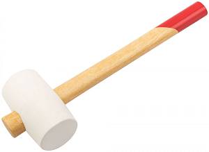 Киянка резиновая белая, деревянная ручка 50 мм ( 340 гр ) KУРС