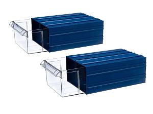 Пластиковый короб Стелла-техник С-501-А-2К-синий-прозрачный , 212х328х126мм, комплект 2 штуки