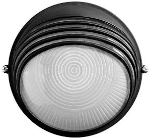 Светильник уличный СВЕТОЗАР влагозащищенный с верхним декоративным кожухом, цвет черный, 60Вт SV-57271-B
