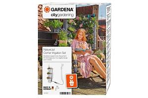 Комплект микрокапельного полива для вертикального садоводства для 12 угловых емкостей (шланг сочащийся (3/16″), адаптер для микрокапельной системы, штуцер) Gardena